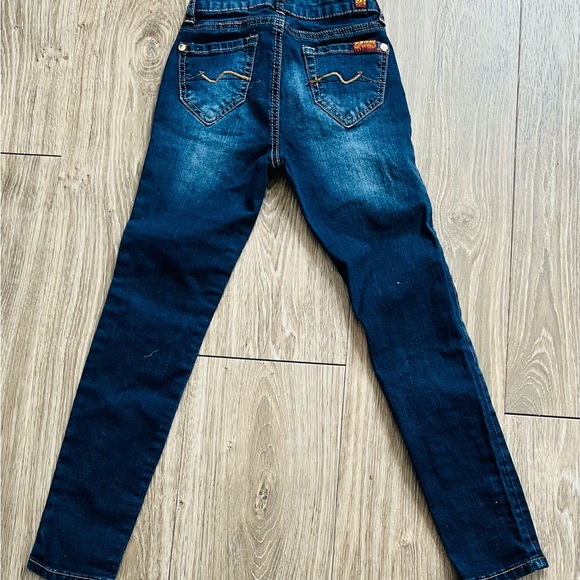 7 For All Mankind Indigo Skinny Jeans with Distressed Look - Picture 2 of 5